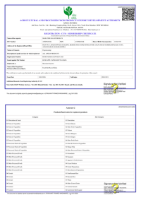 APEDA Export Registration